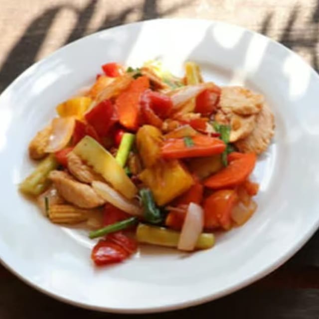 Pad-Priew-Whan Stir-Fried.