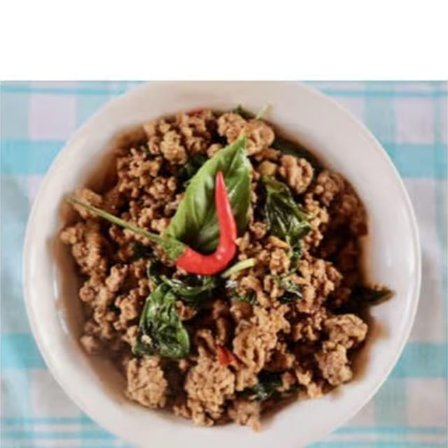 Pad-Ped-Ga-Prow Stir-Fried.